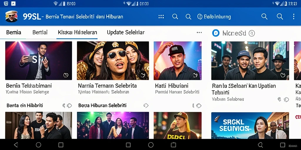 Antarmuka interaktif dan berita terkini selebriti.