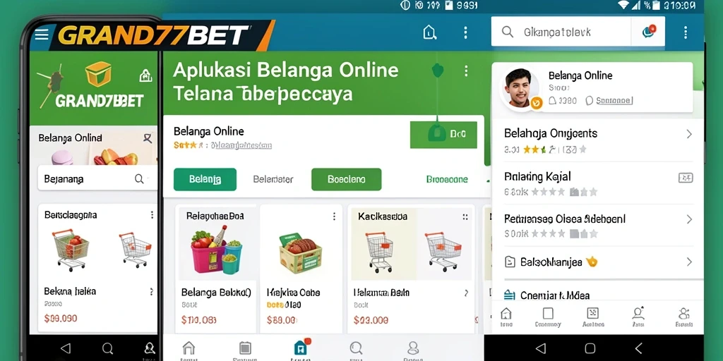 Tampilan utama aplikasi GRAND77BET untuk belanja online.