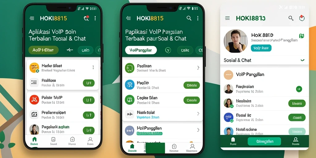 Tampilan antarmuka HOKI8815 yang modern untuk fungsi VoIP Panggilan.