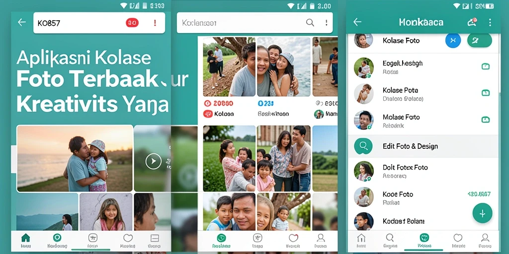 Tampilan antarmuka aplikasi Kolase Foto KO857 yang menarik dan user-friendly.