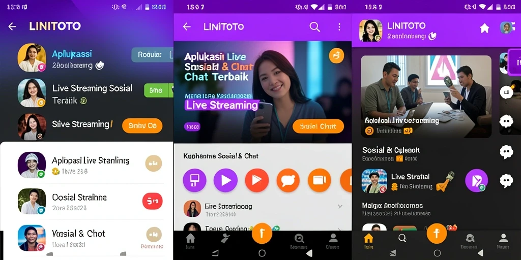 Antarmuka LINITOTO yang menarik untuk pengalaman Live Streaming.