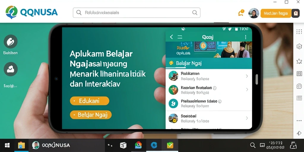 Tampilan antarmuka pengguna QQNUSA yang interaktif dan edukatif.