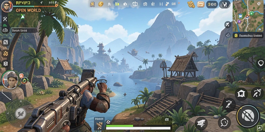 Screenshot RPVIP3 menunjukkan dunia Open World yang menakjubkan.