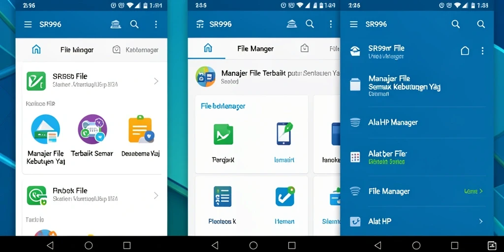 Tampilan antarmuka utama SR996 dengan fitur File Manager yang praktis.